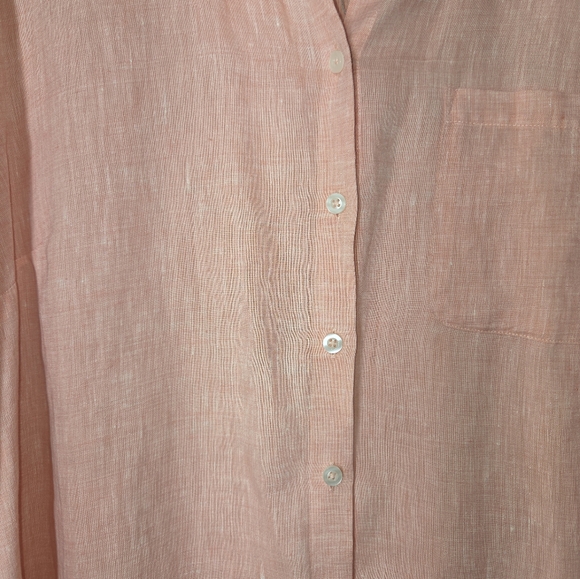 Chico's Linen Women's Light Peach Button Up Size 3 - Picture 6 of 7